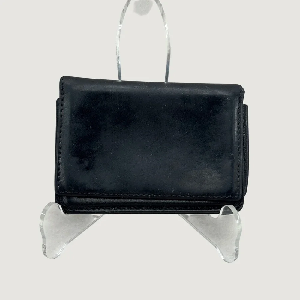 Wilsons‎ Leather Bifold Wallet Black Minimalist Classic Vintage Card Holder